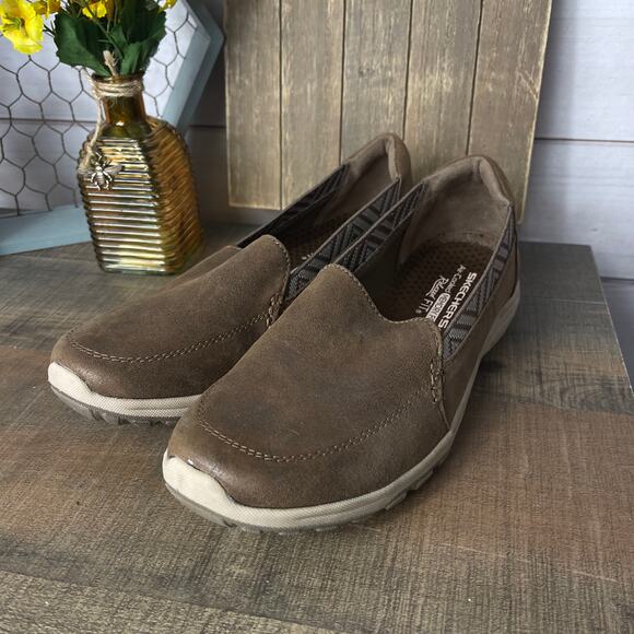 Skechers Relaxed Fit Brown Air Cooled‎ Memory Foam Slip On Shoes Womens 8 - Picture 1 of 8